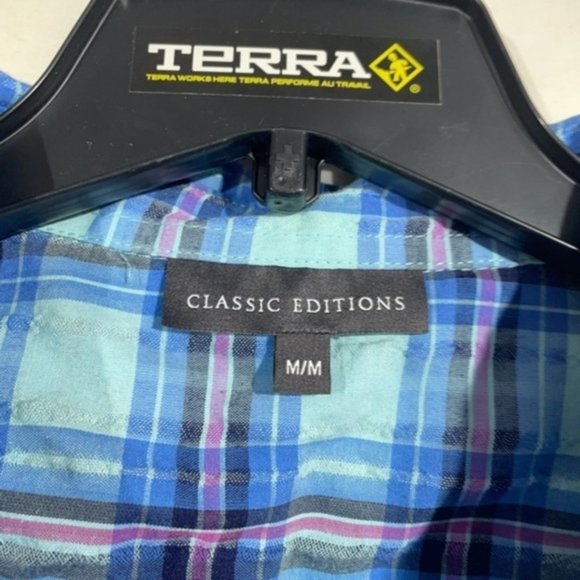 Classic Editions Womens Plaid Fitted Shirt Button Down Short Sleeve - Picture 10 of 10